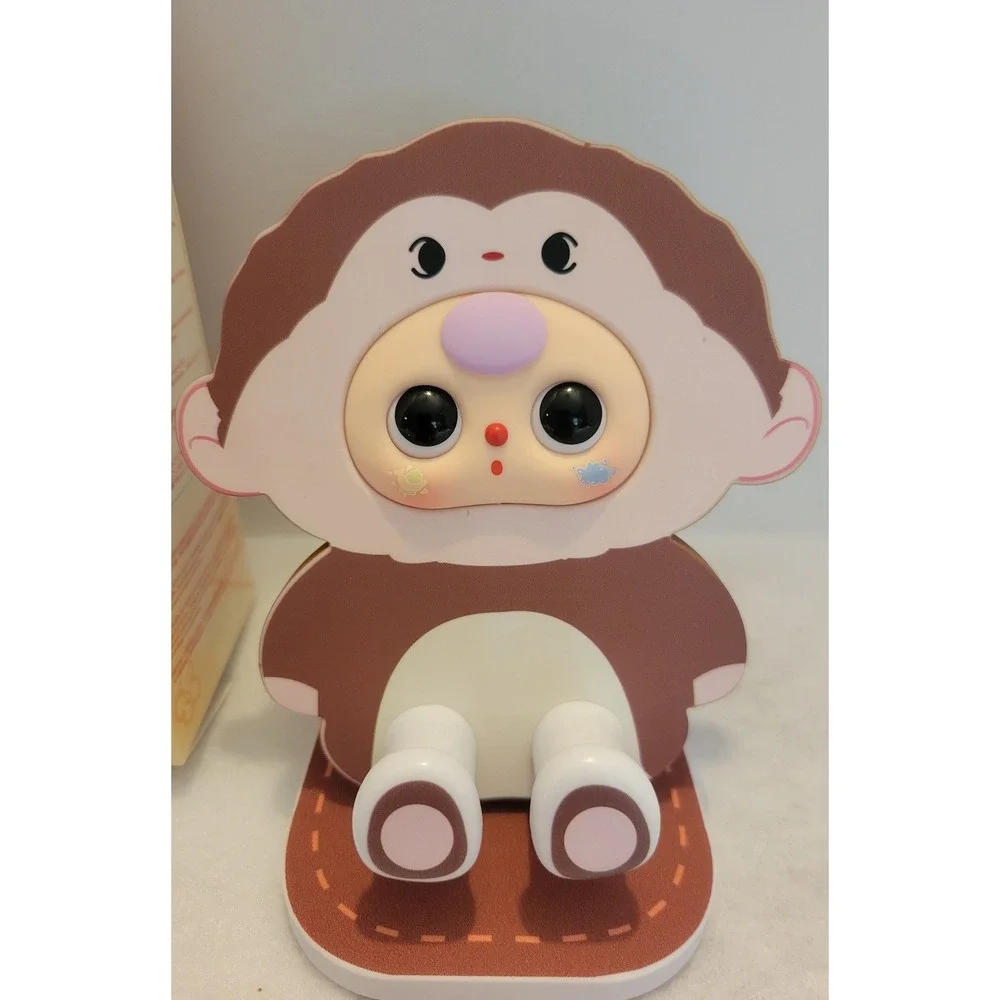 BABY THREE TV Buddy Monkey Phone Stand Plush Confirmed Blind Box Cureplaneta USA